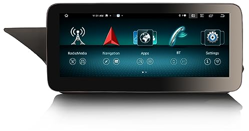 Erisin 10.25 Zoll 8-Kern 4GB+64GB Android 13 Autoradio Bluetooth mit GPS Navigation für Mercedes E-Klasse W212 S212 2009-2012 NTG 4.0 Kabelloses CarPlay Android Auto WiFi 4G DAB+ USB DSP Canbus SWC