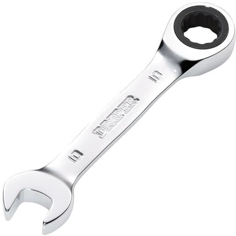 Draper 27865 HI-TORQ Metric Stubby Ratchet Combination Spanner, 10mm