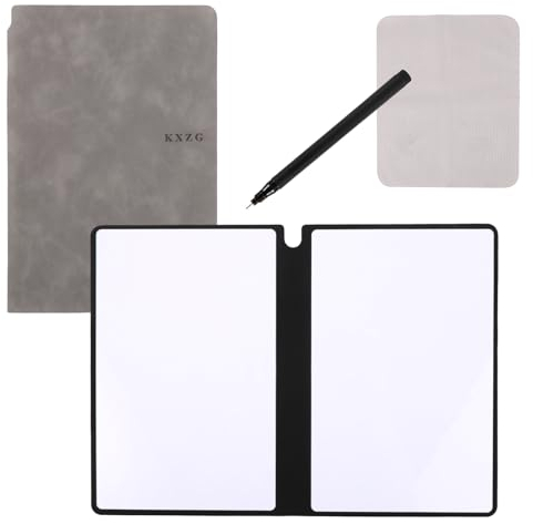 Dry Erase Notebook, 24 x 16,5 cm Wiederverwendbares Trocken Abwischbares Notizbuch Löschbares Notizbuch Whiteboard-Notizbuch für Unternehmen Zuhause Büro (Grau)