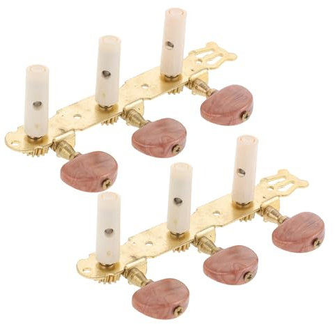 JOINPAYA 2stücke Gitarren Stimmwirbel Für Klassische Holzgitarren Langlebige Rostfreie Mechaniken Verschleißfestes Zubehör Für Konzertgitarre Mit Braun-roten Knöpfen