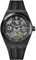 Ingersoll The Boadway 43 mm Automatic Herrenuhr mit schwarzem Skelettziffernblatt und schwarzem PU Armband I12908