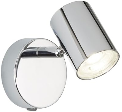 Licht-Erlebnisse LED Wandleuchte mit Schalter Metall Ø 9 cm klein Chrom verstellbar Wohnzimmer 3000 K 359 lm Spot Lampe Wandlampe Badezimmer Küche