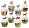 ALEGRE® Tortendeko Pferd,32 Stk Tortenaufleger Pferd Kuchendeko,Cake Topper Pferde Deko Geburtstag,Pferde Geburtstagsdeko Kuchen Deko Muffin Deko,Cupcake Toppers für Babyparty,Pferd Themen Party Deko