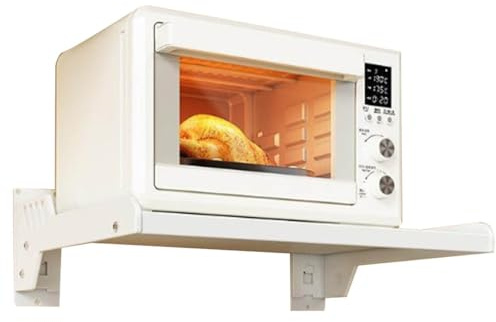 Portaspezie for Forno A Microonde A Parete, Portaspezie for Forno A Microonde, Con 6 Ganci, Ripiano Salvaspazio for Forno Elettrico E A Microonde for Un'efficiente Conservazione Della Cucina(6,Without