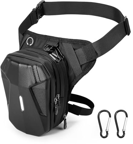 VISPAKZ Leg Bag, Motorcycle Leg Thigh Bag with Expandable Storage for Men Women, Waist Pack with Leg Straps Removable for Bike Riding Cycling Tactical Sports Outdoor Hiking