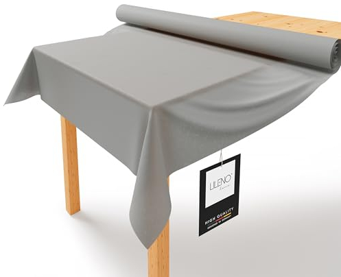 LILENO HOME Tischdeckenrolle 1,10 x 25 m - Tischdecke Mittelgrau aus Vlies - Stoffähnlich, abwaschbare Tischdecke als Rolle, Meterware Tischtuchrolle - Einweg Papiertischdecke Rolle Alternative