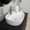 NORBE | Lavabo à poser en céramique | Évier à poser | Évier ovale | Finition blanc brillant | (blanc, 50 Cm)