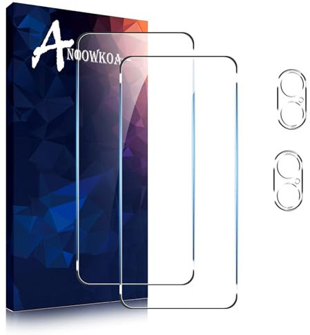 Anoowkoa 2+2 Pack for iPhone 16 Plus Screen Protectors and Camera Lens Protectors Guard Tempered Glass Film, Anti Fingerprints Protective Film