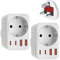 2 Pack Reiseadapter UK Adapter England Deutschland Stecker mit 2 USB-C & 2 USB-A(3.4A) - Reisestecker Typ G Steckdose UK auf EU Steckdosenadapter für England, Irland, Malta, Malediven, Sri Lanka usw