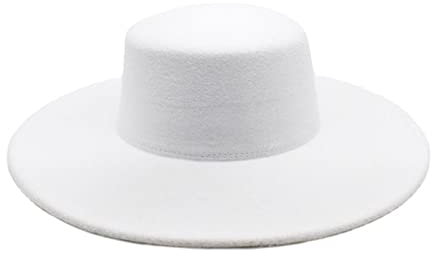 Herren Winterausrüstung, Fedora-Hüte für Männer und Frauen, eleganter Winterhut, Wolle, 1920er-Jahre, Vintage-Glocke, Bowlerhut, Velours, Bowler-Hut, flache Oberseite, breite Krempe, Mützen, weiß,