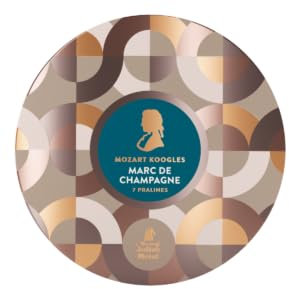 Mozart Koogles, Marc de Champagne, 7-pack gift box, Mozart balls from dark chocolate, filled with marzipan, almonds, hazelnut and dark nougat creme, 119g
