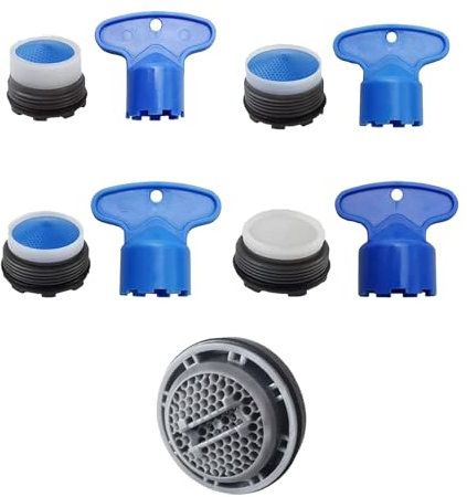 10 Stück Wasserhahn Aufsatz mit Strahlregler,Montageschlüssel für Perlatorschlüssel,Wasserhahn Adapter für M16.5,M18.5,M21.5,M24,Universell Passend Schlüssel für Einfache Demontage von Luftsprudlern