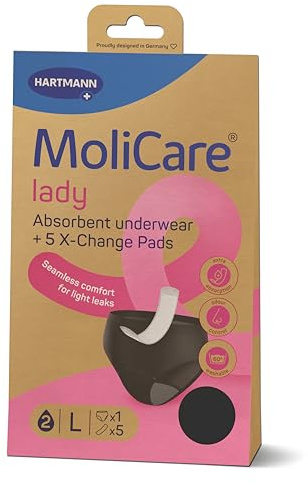 MoliCare lady Waschbare Inkontinenzwäsche mit 5 X-Change Pads | Größe L