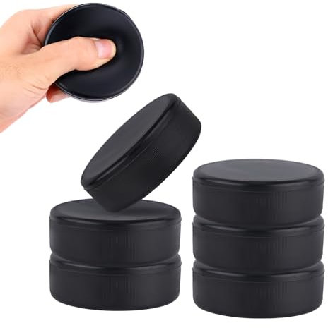 Gosknor 6pcs Ice Hockey Pucks, Diameter 3 Inch/Thickness 1 Inch Non-Rubber Soft Foam Hockey Pucks for Practice and Classic Training Indoor Lightweight Hockey Accessories Supplies (Black)