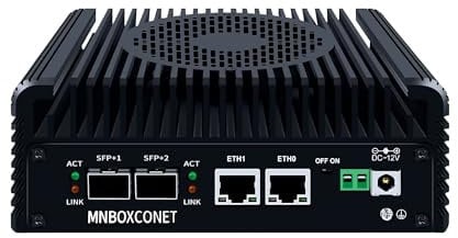 MNBOXCONET S2 Mini PC N150 2 x 10 Go SFP+, appareil pare-feu Micro bureau, DDR5 8 Go RAM 128 Go SSD, 2 x 226 V 2,5 Gbit LAN, USB C, fente pour carte TF, support Proxmox OPNsense Win, SPK/MIC