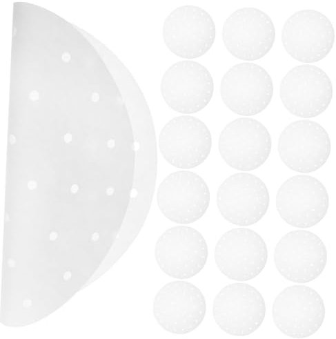 Alipis 100piezas Revestimiento De Bambú Para Vaporera De Papel Perforado Blanco Para Freidora De Aire y Cocina
