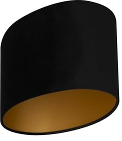 Uniqq Oval Lampenschirm velour schwarz 45x30 cm – 25 cm hoch