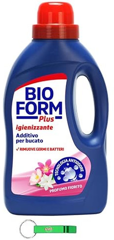 6 x Bioform Plus Igiene – Detersivo igienico – Lavatrice liquida detersivo per bucato – Rimuove sporco e cattivi odori 1500 ml + portachiavi Beni Culinari
