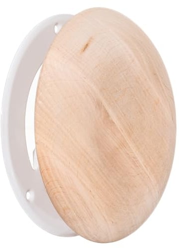 TURvent 100mm Holz Tellerventil für Sauna - Einstellbarer Diffusor für Wand und Decke - Zuluft und Abluftventil - Runde Lüftungsabdeckung Lüftungsgitter aus harzfreier Schwarzerle