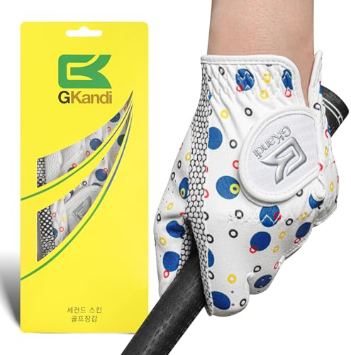 Golf Gloves Kids Junior Upgrade Grip Stylish 1 Pack, All Weather Breathable Gloves for Left Right Hand Youth Toddler Boys Girls (Blue, S, Left)