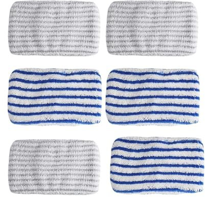 RCCCLXWO Lot de 6 lingettes de rechange en microfibre for aspirateur Rowenta Clean&Steam, accessoire de nettoyage ZR005801, lavables et réutilisables