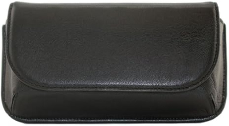 Mala Leather Large Structured Glasses Case – Leather, Magnetic Closure, Soft Lining – 17×9×3 cm