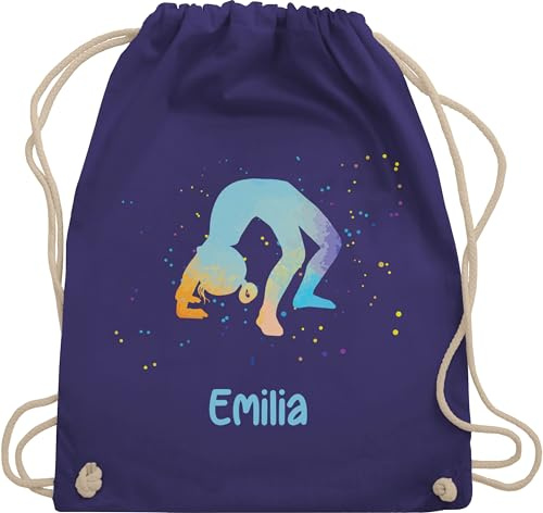 Turnbeutel Rucksack - Turnen - Gymnastik Watercolor - Geschenk Zubehör - Unisize - Lila - turnerinnen für turner turn turnerin kinder geschenke