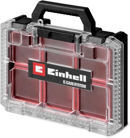Einhell Original E-Case Half Size Sortierbox | E-Case System | für Standard E-Cases mit Half Size | Half Size E-Cases & E-Case Adapterplatte | bis 12,5 kg