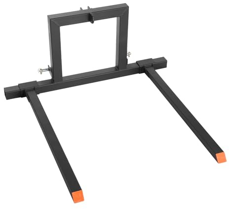 VEVOR Forche per Transpallet con Attacco a 3 Punti da 680 kg, Lunghezza Totale 128 cm, Larghezza Forca Regolabile da 73,5 a 117 cm, Attacchi a Sgancio Rapido per Trattori di Categoria 1