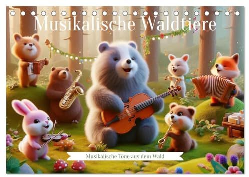 Musikalische Waldtiere (Tischkalender 2026 DIN A5 quer), CALVENDO Monatskalender: Ein perfektes Geschenk, ideal für Kinder, Naturliebhaber, ... die das Besondere schätzen (CALVENDO Spass)