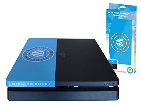 Subsonic - Façade (coque de personnalisation) pour PS4 Slim - Faceplate de customisation pour Playstation 4 Slim - Licence officielle OM Olympique de Marseille