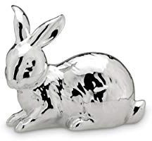 Hermann Bauer jun. Kollektion Osterdeko Hase liegend Porzellan silber glänzend