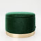PLAYBOY runder Pouf mit Stauraum aus Samtstoff in Grün und goldenem Metallfuss, gepolsteter Sitzhocker mit Samtbezug, Sitz-und Aufbewahrungsbox aus Samt, Hocker, Retro-Design, Club-Stil