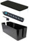 Electraline 300178 Caja organizadora regleta de 6 enchufes polivalentes Schuko + 10/16 A – Cable de 1,5 m, Negro