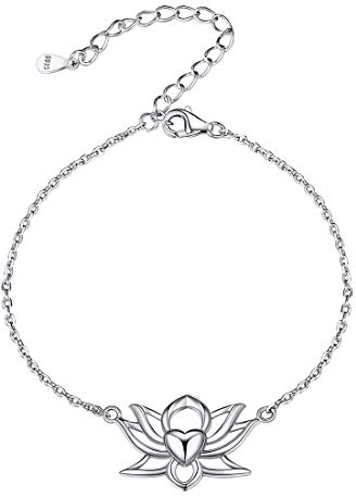 ChicSilver 925 Lotus Armschmuck für Damen und Mädchen Damen-Silberarmband Lotusblume mit Schmuckbox als Valentinstag/Geburtstag