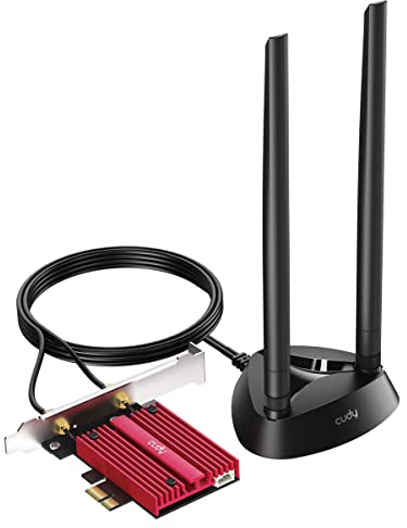Cudy WE4000 AX5400 Adaptador Inalámbrico De Tres Banda Bluetooth 5.3 Con Dos Antenas, Tarjeta De Interfaz De Red Pcie Para Escritorio, Intel AX210