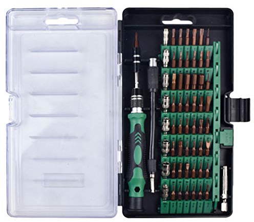 LaoZan Präzisions Schraubenzieher 61 Pcs Set Schraubendreher Set Magnet Handy Reparatur Werkzeug Set für Mobiltelefone Smartphones Spielekonsolen Tablets PC (Grün,20.5 * 13 * 2.7cm)