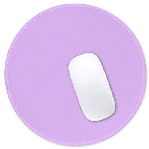 Hsurbtra Mouse Pad, Premium-Textured Small Round Mousepad 8.7 x 8.7 Inch, Stitched Edge Anti-slip Waterproof Rubber Mouse Mat, Pretty Cute Mouse Pad for Office Home Gaming Laptop Men Women Kids Purple