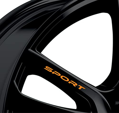 Aufkleber Sport Felgen Spiegel Rückspiegel Racing Tuning Packung mit 20 Stück für Auto oder Motorrad Roller Helm Aufkleber Artikel 0104 (Orange)