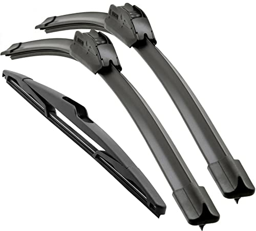 Trades-Best Front- und Heckscheibenwischer Set für Corsa C | 2000-2006 - Flachbalken
