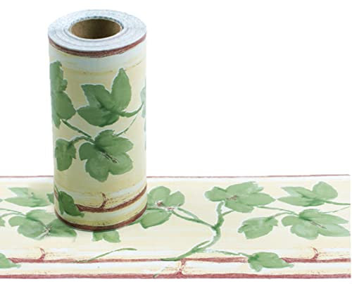 VisitRyl Bordi Per Carta Da Parati Autoadesivi Rimovibile Per Cucina Bagno Piastrelle Adesivo Per Pareti Autoadesiva foglie 10cm X 1000cm