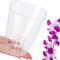B2C Plant Orchid Pot Plastic 8 Colours Gloss Oval Planter Transparent Clear 12 cm (Clear transparent, Square)
