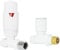 NRG Designer Radiator Valve Straight Thermostatic Valves White for Towel Rail Radiator
