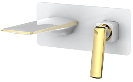 Badarmatur Warm- und Kaltwasser Wandarmatur Spültischarmatur Gold Drehwaschbecken (Farbe: B, Größe (C good