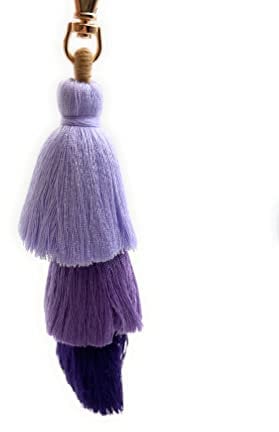 H-Customs macrame tassels tassel tuft purple violet keychain pendant purple