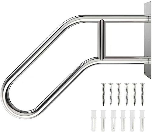 Handlauf Treppe 1–3 Stufen,Wandmontiertes Treppenhandläufe U-Förmiges Handläufe aus Edelstahl für Stufe Innen Außenbereich Geländer handlauf,Sliver u,60cm/24in