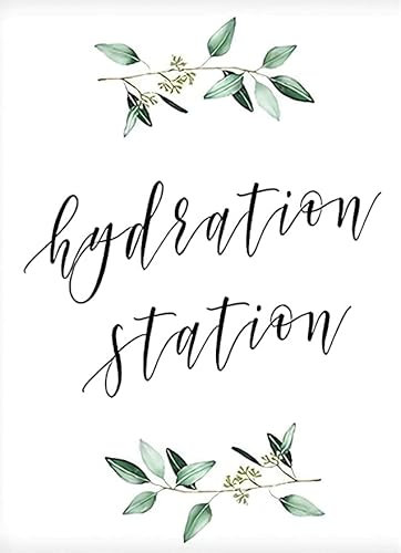 Hydration Station Wedding Drinks Bar Decorative Party Bar Signs Beverages Table Decoration Signage Drink Tin Sign Wall Decor Poster Metal Sign 8X12 Inches