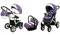 BabyLux® Kinderwagen Set 3 in 1 - Tropical - incl. Babywanne, Buggy Sportsitz, Auto-Babyschale - Autositz - Kinderwagenset - Kombikinderwagen mit Wickeltasche, Regenschutz usw.