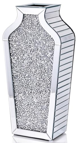 XMGZQ Bodenvase Groß,Bodenvase 50cm Hoch,Vase Groß,Deko Wohnzimmer,Bodenvase,Große Vase Silber,Vase Keramik,Große Vasen für Boden,Vase