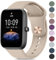 Cinturino per Amazfit Bip/Bip 3 /Bip 3 Pro Smartwatch, Largo 20 mm Cinturini in Silicone Originale Compatibile con Amazfit Bip S/Bip Lite/Bip U Pro Donna Uomo, Tè Al Latte